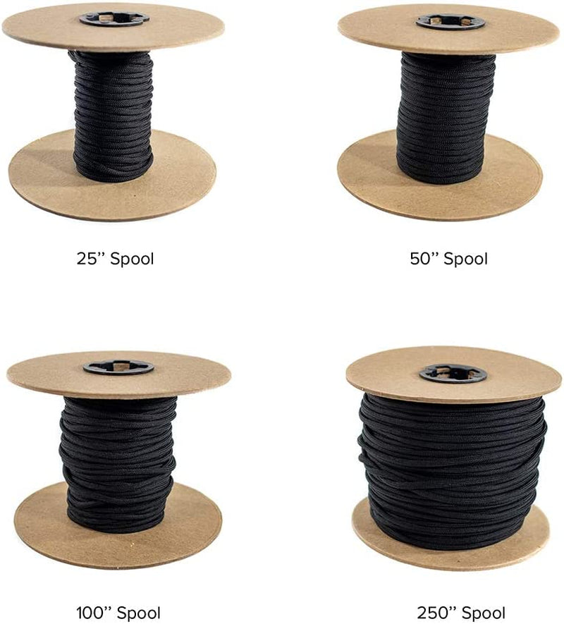 25, 50, 100, 250, and 1000 Foot Spools – over 50 Colors – Type III 7 Strand Paracord