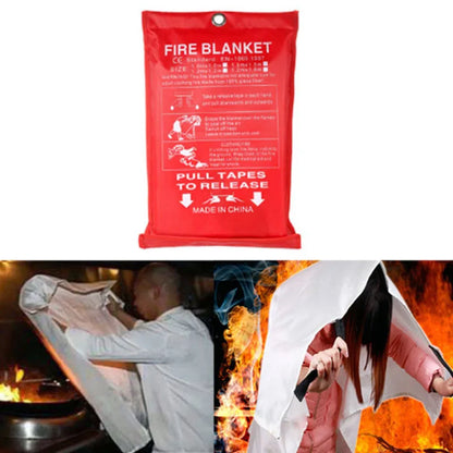 1M X 1M Sealed Fire Blanket Camp Equipment Outdoor Tool Bushcraft Home Fire Shelter Safety Cover Emergency Survival